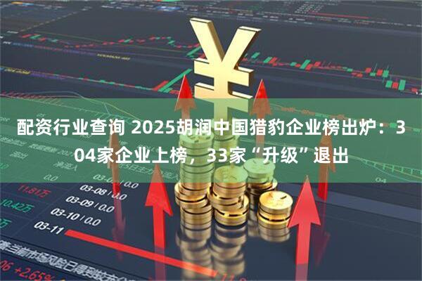 配资行业查询 2025胡润中国猎豹企业榜出炉：304家企业上榜，33家“升级”退出